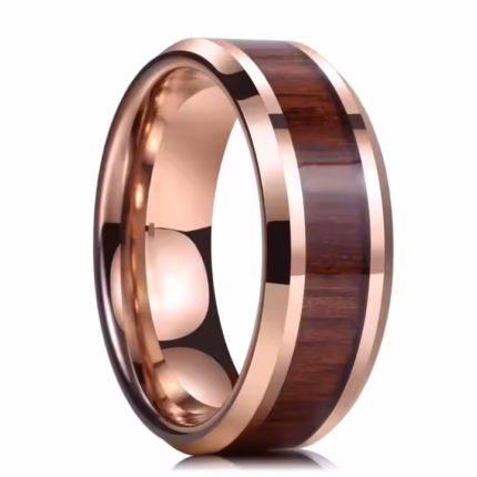 Bague en tungstène - incrustation en bois