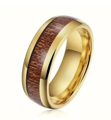 Bague en acier inoxydable or jaune