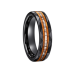 Bague en acier inoxydable-noir martelé